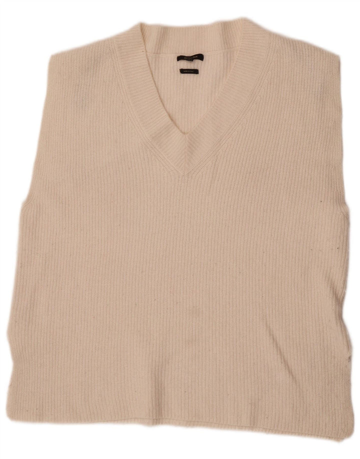 Massimo Dutti Damevest Top UK 14 Medium Off White Polyamid