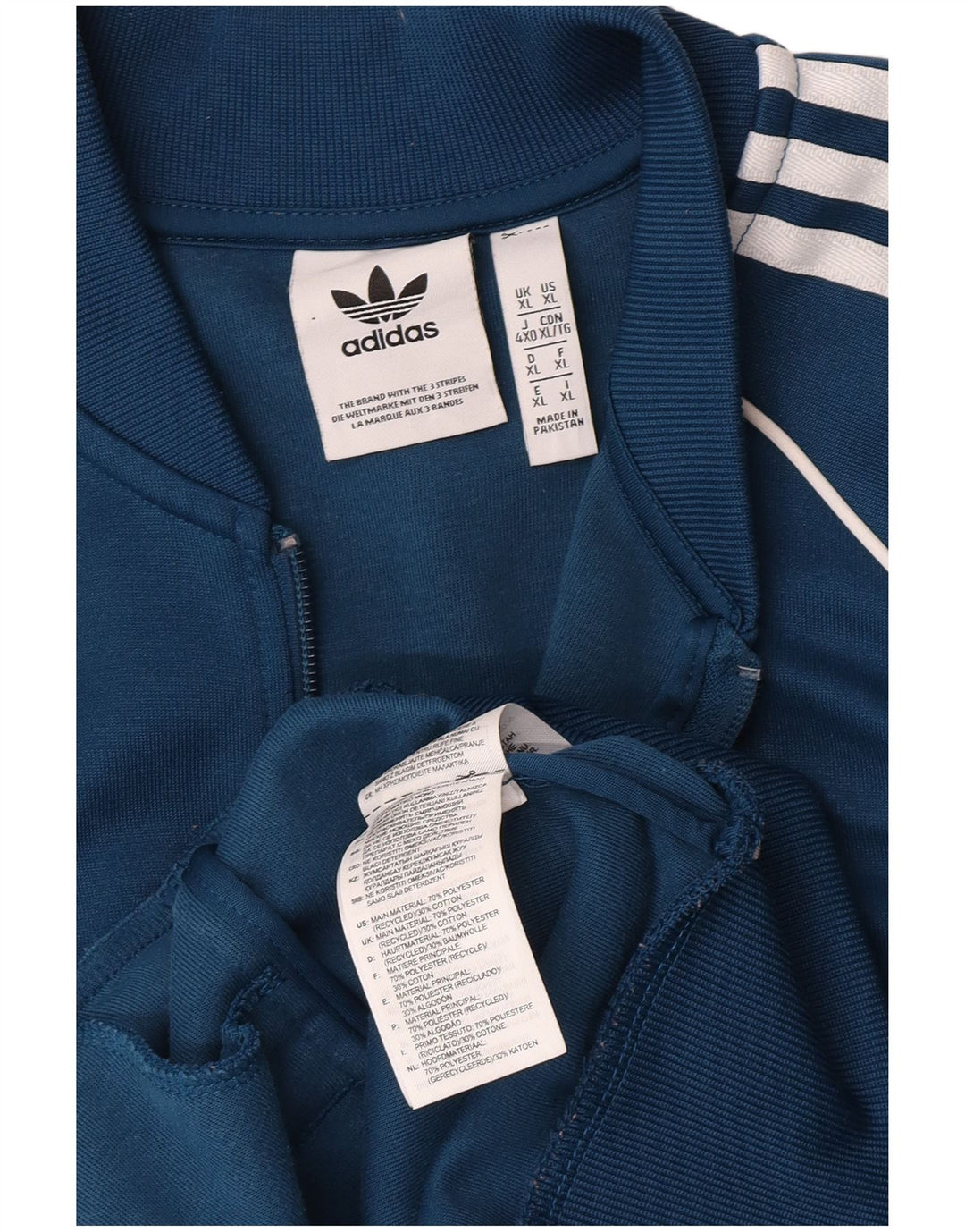 Adidas Herre Retro træningsdragt Topjakke XL Blå Polyester Sports