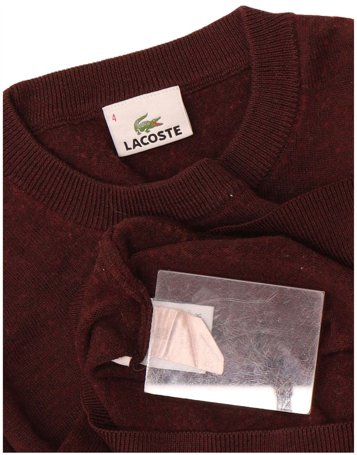 LACOSTE Herre trøjetrøje med rund hals str. 4 Medium Maroon Flecked Wool