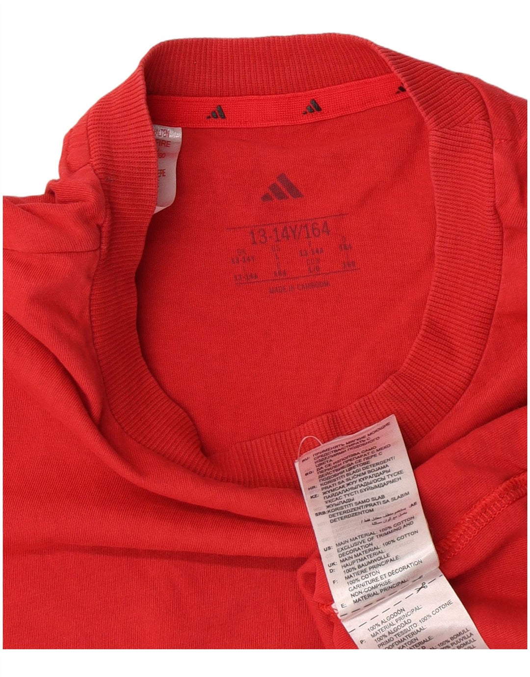 Adidas drenge T-shirt top 13-14 år rød bomuld
