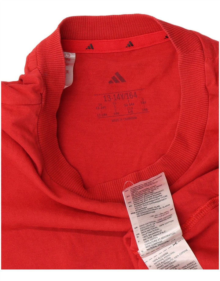 Adidas drenge T-shirt top 13-14 år rød bomuld