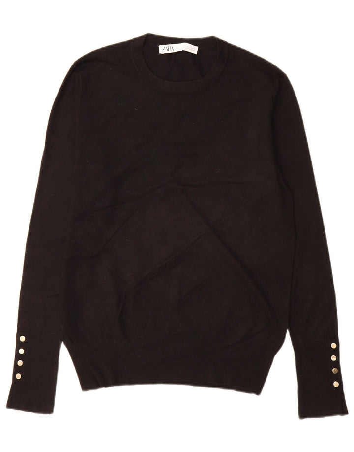 Zara Dame Jumper Sweater UK 14 Stor Sort