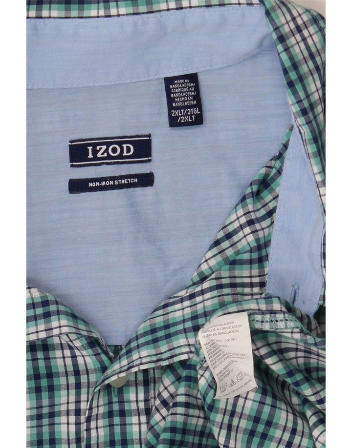 IZOD Mens Big & Tall Shirt 2XL Green Check Cotton Vintage Izod and Second-Hand Izod from Messina Hembry 