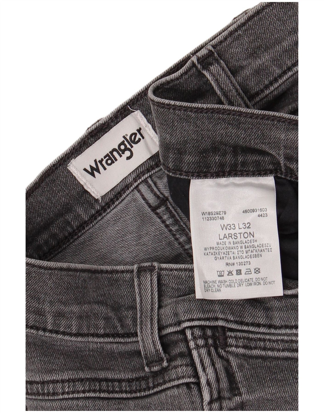 WRANGLER Herre Larston Slim Jeans W33 L27 Grå Bomuld