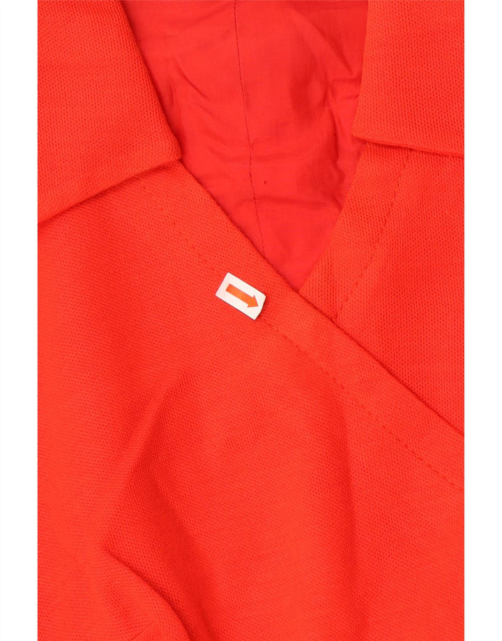 Vintage dame 3/4-ærmet A-line kjole UK 12 Medium Rød