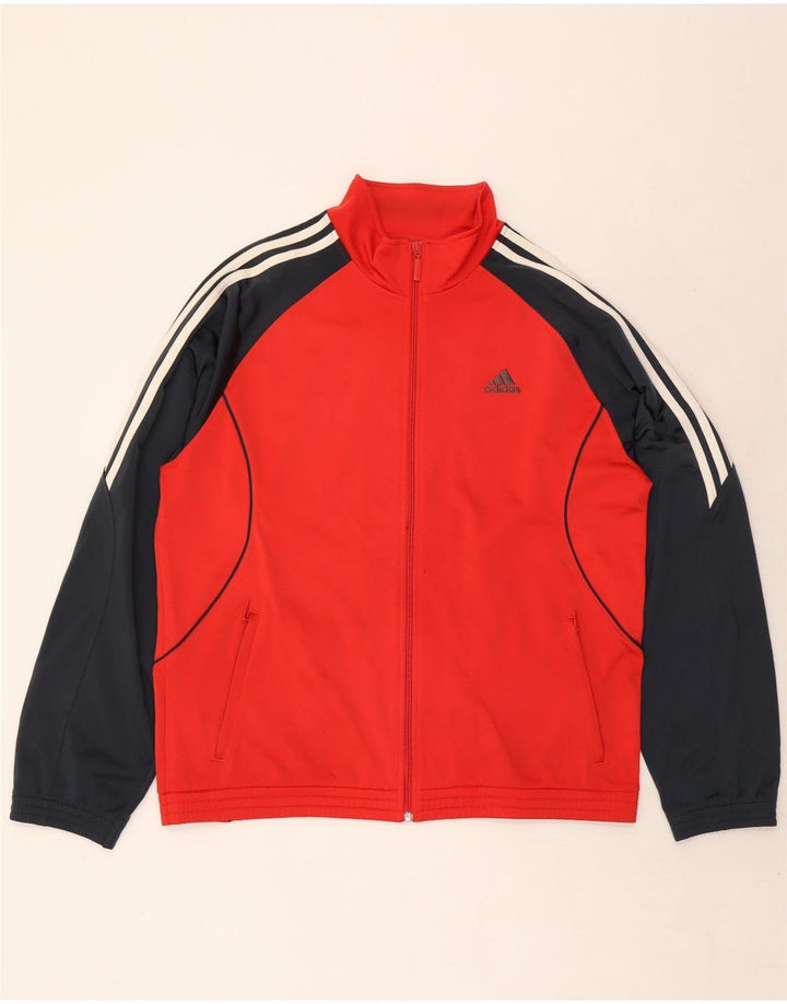 Adidas Træningsdragt til mænd Top jakke UK 42/44 Large Red Colourblock Polyester