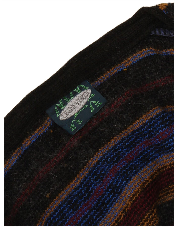 Vintage strik vest for mænd Stor flerfarvet geometrisk