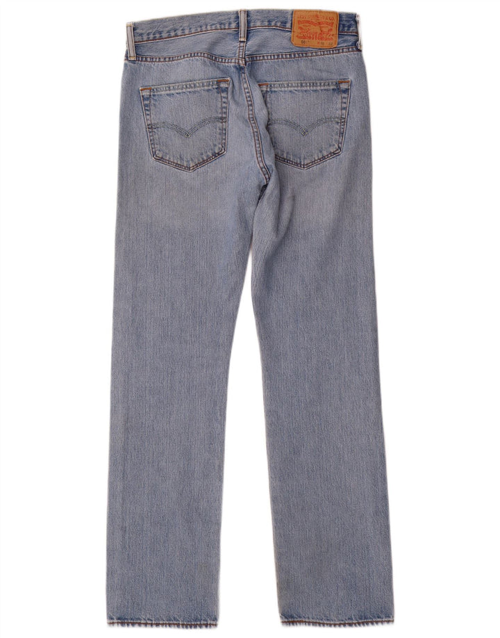 LEVI'S Herre 501 Straight Jeans W30 L32 Blå Bomuld