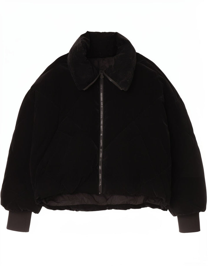 Zara Dame Oversized Polstret Jakke UK 10 Small Black Polyurethane