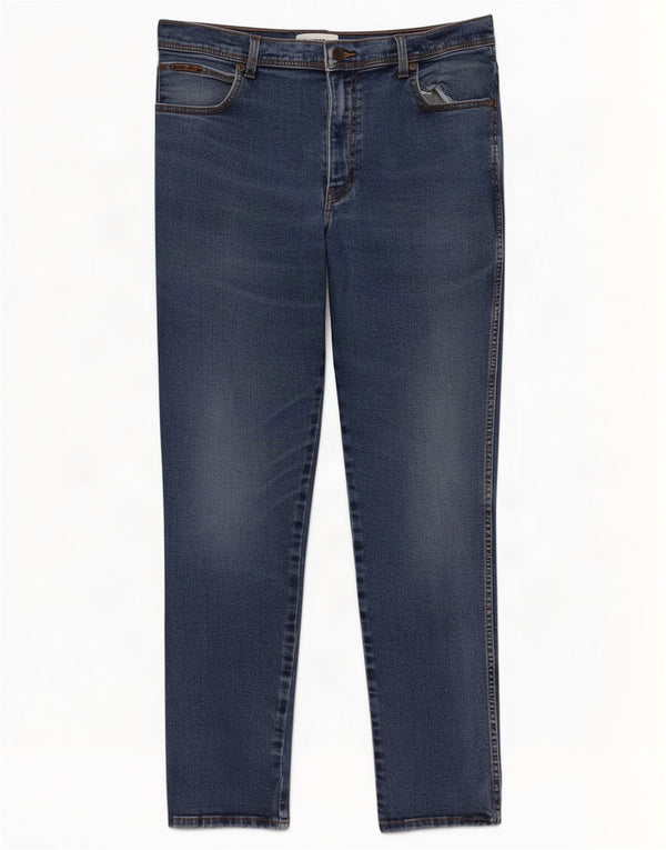 Wrangler Herre Texas Straight Jeans W38 L32 Blå Bomuld