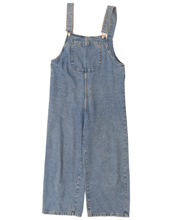Zara Dame Denim Jumpsuit UK 12 Medium Blue Cotton