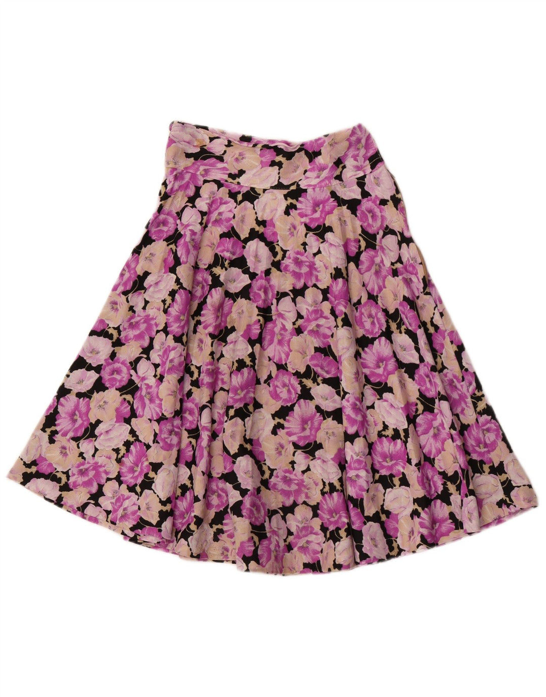 Vintage A-line nederdel til kvinder W24 XS flerfarvet blomster