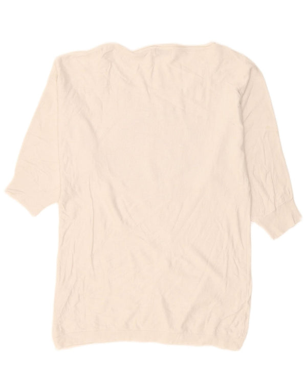 Guess Dame Oversized grafisk bådhals sweater UK 6 XS Hvid