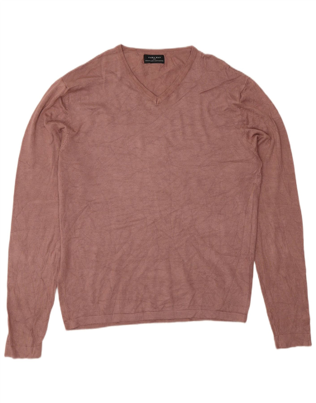 Zara Herre V-hals sweater XL Pink Viscose