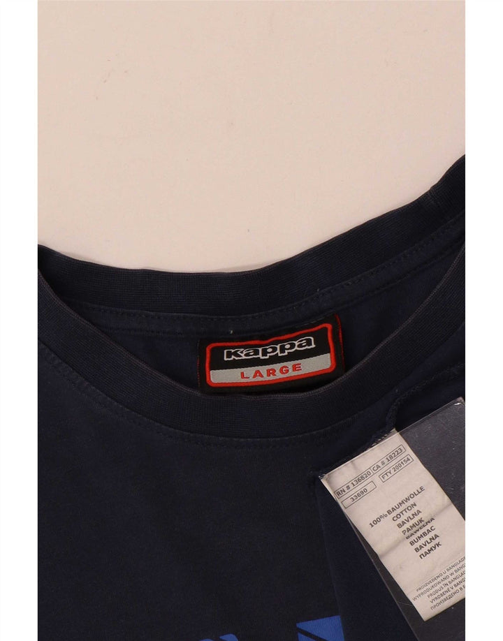 Kappa Herre grafisk T-shirt Top Stor marineblå bomuld