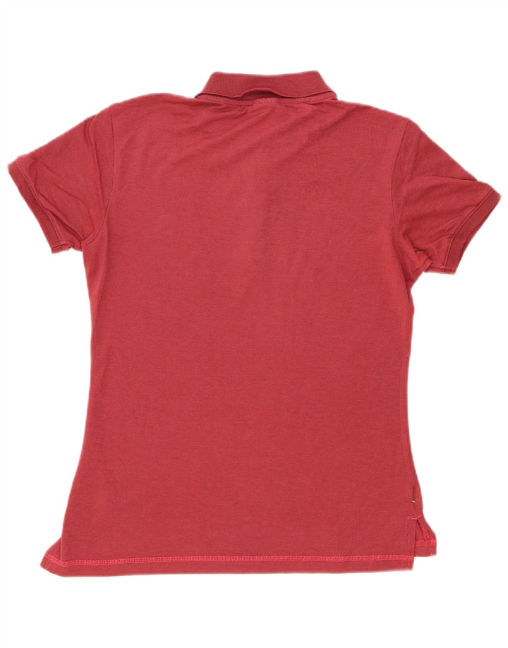 Champion Dame Polo Shirt UK 12 Medium Rød Bomuld