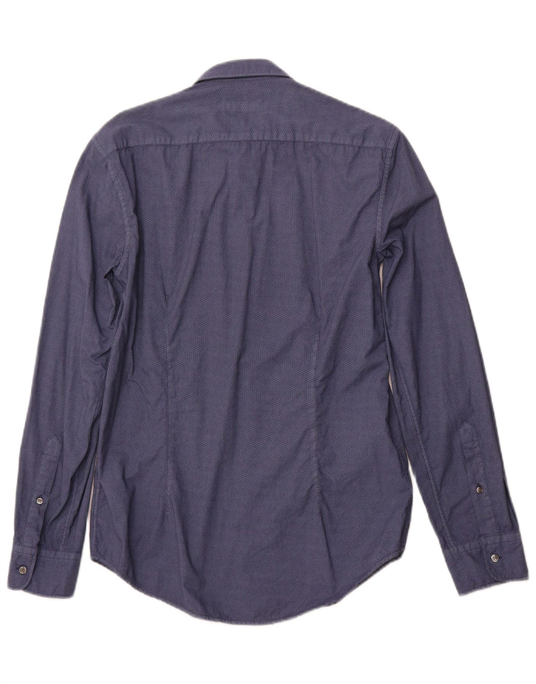 TRUSSARDI JEANS Herreskjorte str. 38 Mellem marineblå geometrisk bomuld