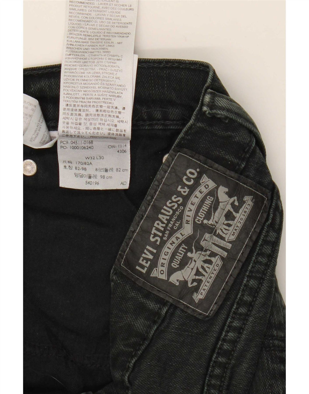 Levi's lige jeans til kvinder W32 L30 sort bomuld