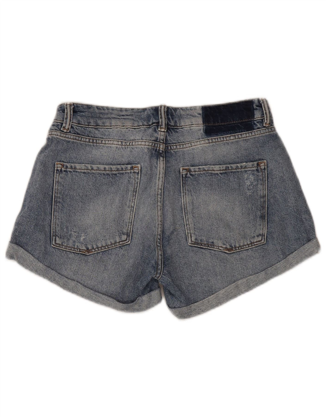 All Saints Dame Distressed Denim Shorts W30 Medium Blue Bomuld