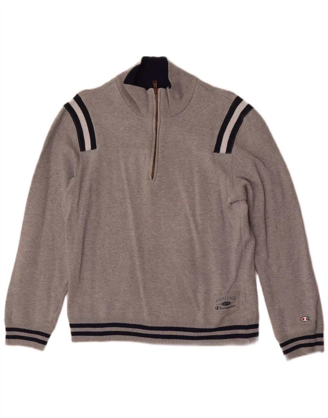 Champion Dame Sweatshirt med lynlås i DK 12 Medium Grey Colourblock