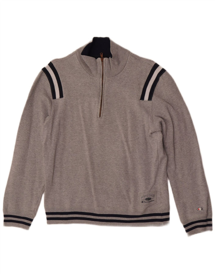 Champion Dame Sweatshirt med lynlås i DK 12 Medium Grey Colourblock