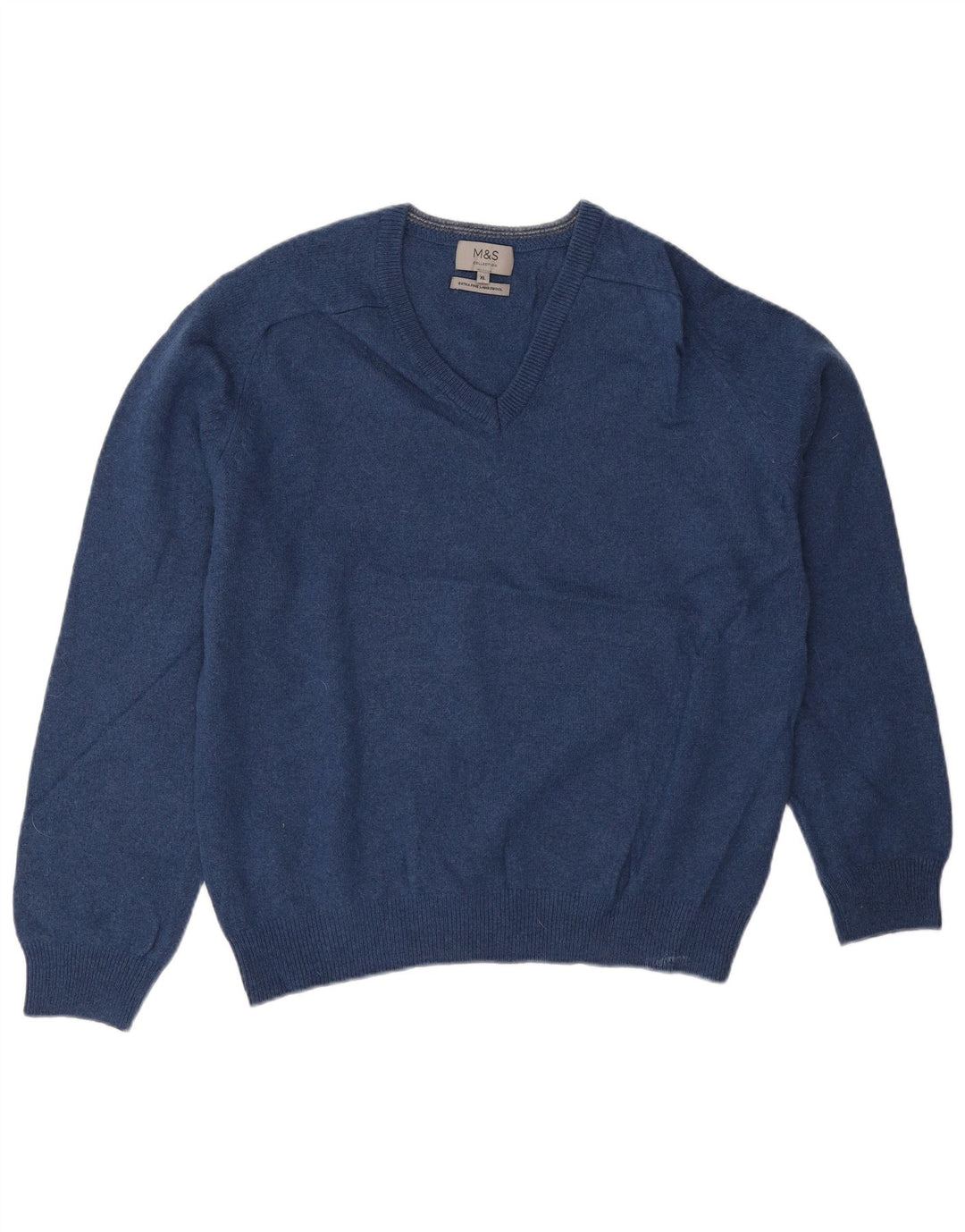 Marks & Spencer Herre V-hals sweater XL Blå Uld