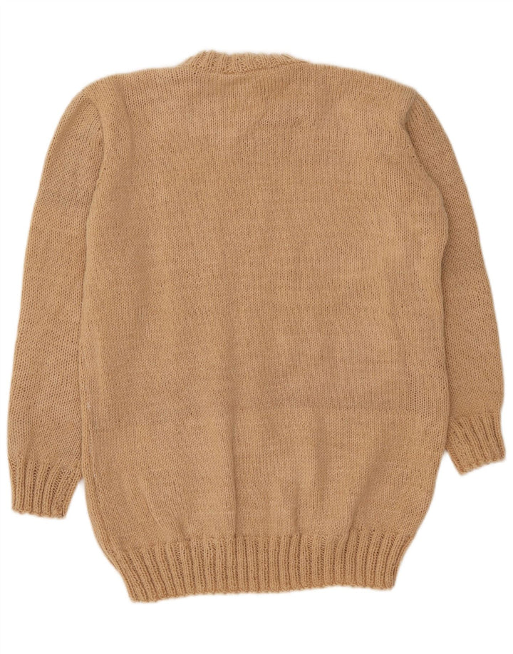 Vintage herre rund hals sweater medium beige