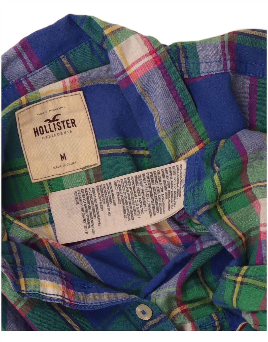 Hollister Dameskjorte UK 12 Medium Flerfarvet ternet bomuld