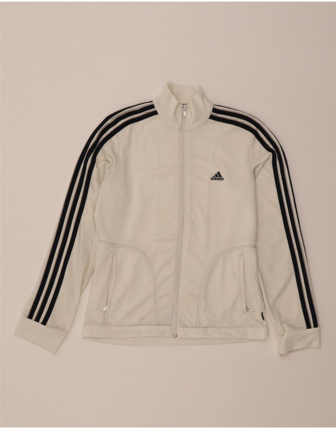 ADIDAS træningsdragt topjakke til kvinder UK 14 Medium White Polyester