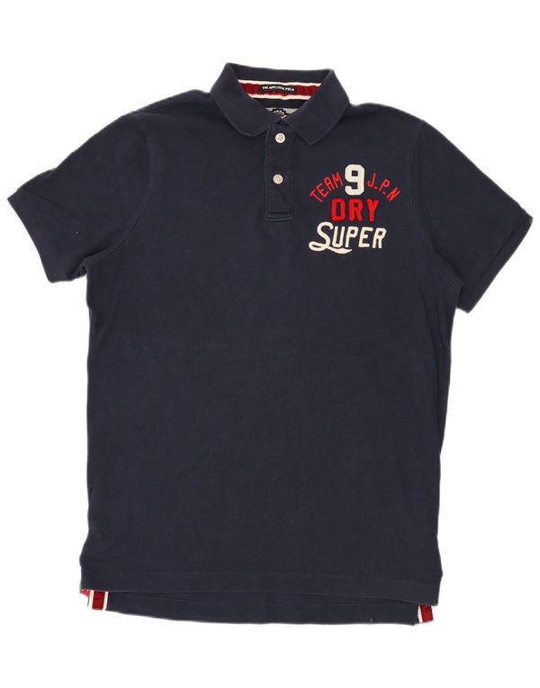 Superdry grafisk poloshirt til mænd 2XL marineblå bomuld