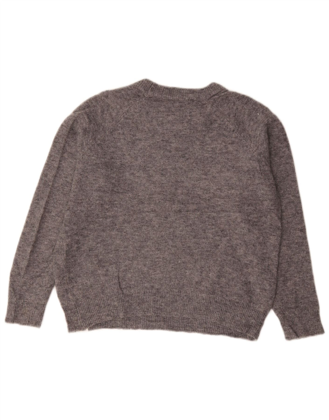 Zara Womens Crop Boat Neck Jumper Sweater UK 14 Medium Grey Flecked