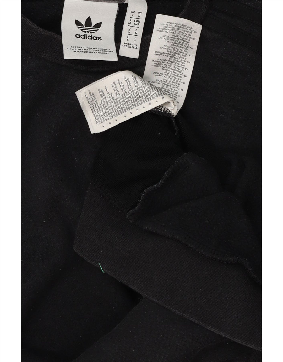 Adidas Herre Sweatshirt Jumper Small Black Colourblock Bomuld