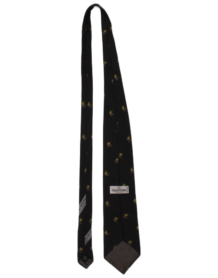 Valentino Herre Cravatte Tie One Size Black Floral Silke Designer