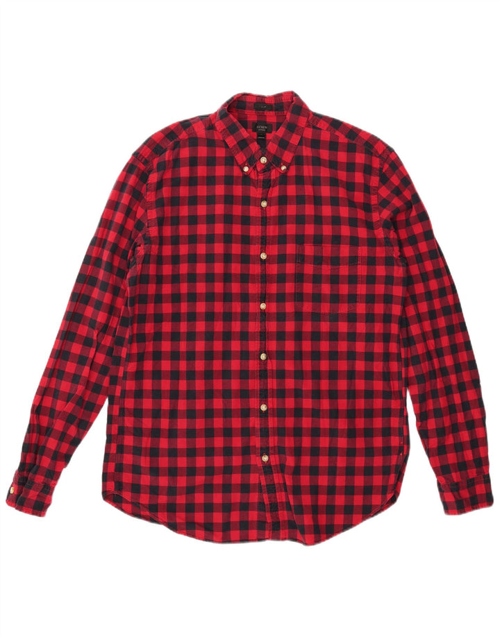 J. CREW Herre Oxford Slim Flanell Shirt Large Red Gingham