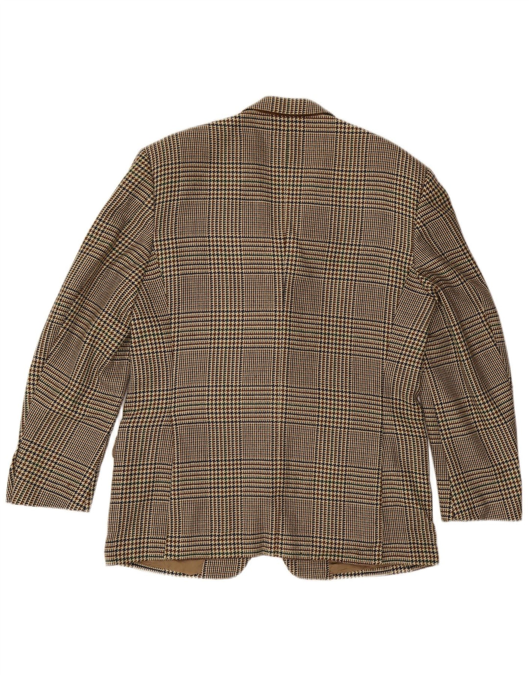 CORNELIANI Herre 3-knaps blazerjakke IT 50 Large Beige Houndstooth Uld