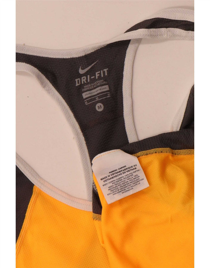 Nike Dame Dri Fit Vest Top UK 12 Medium Gul Colourblock Polyester