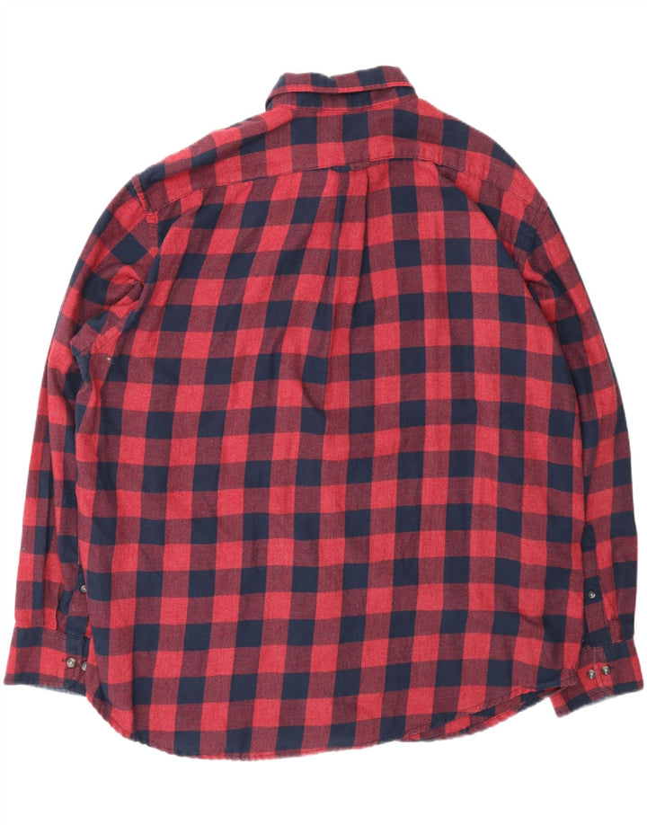 IZOD Mens Flannel Shirt 2XL Red Gingham Cotton Vintage Izod and Second-Hand Izod from Messina Hembry 