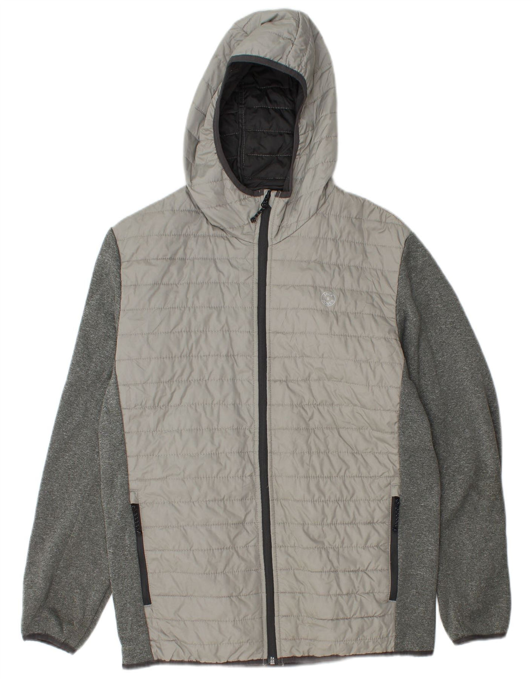 Jack & Jones Herre hættepolstret jakke UK 38 Medium Grey Colourblock