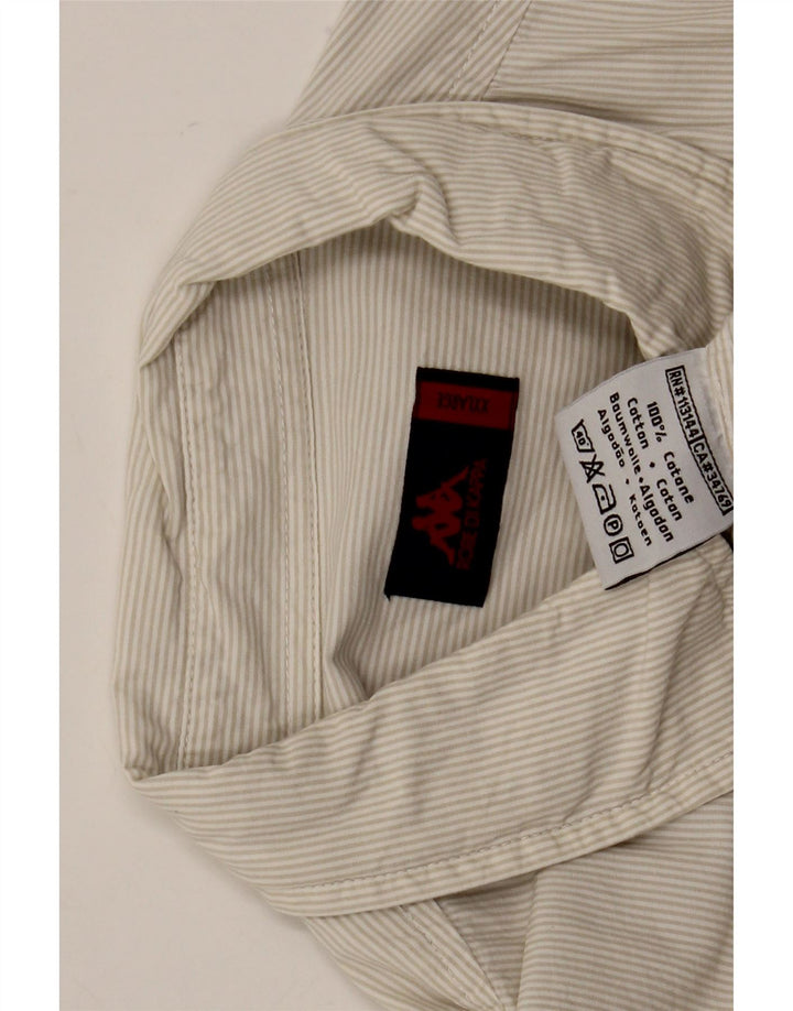 Kappa herreskjorte 2XL beige nålestribet bomuld