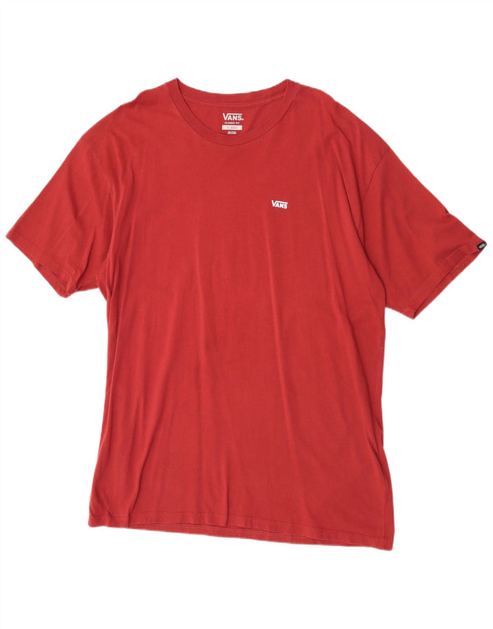 Vans Herre Classic Fit T-Shirt Top XL Rød Bomuld
