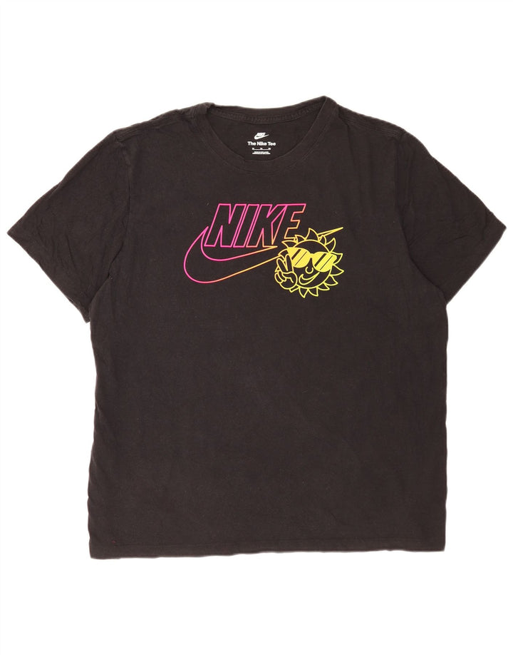 Nike grafisk T-shirt top til mænd XL sort bomuld