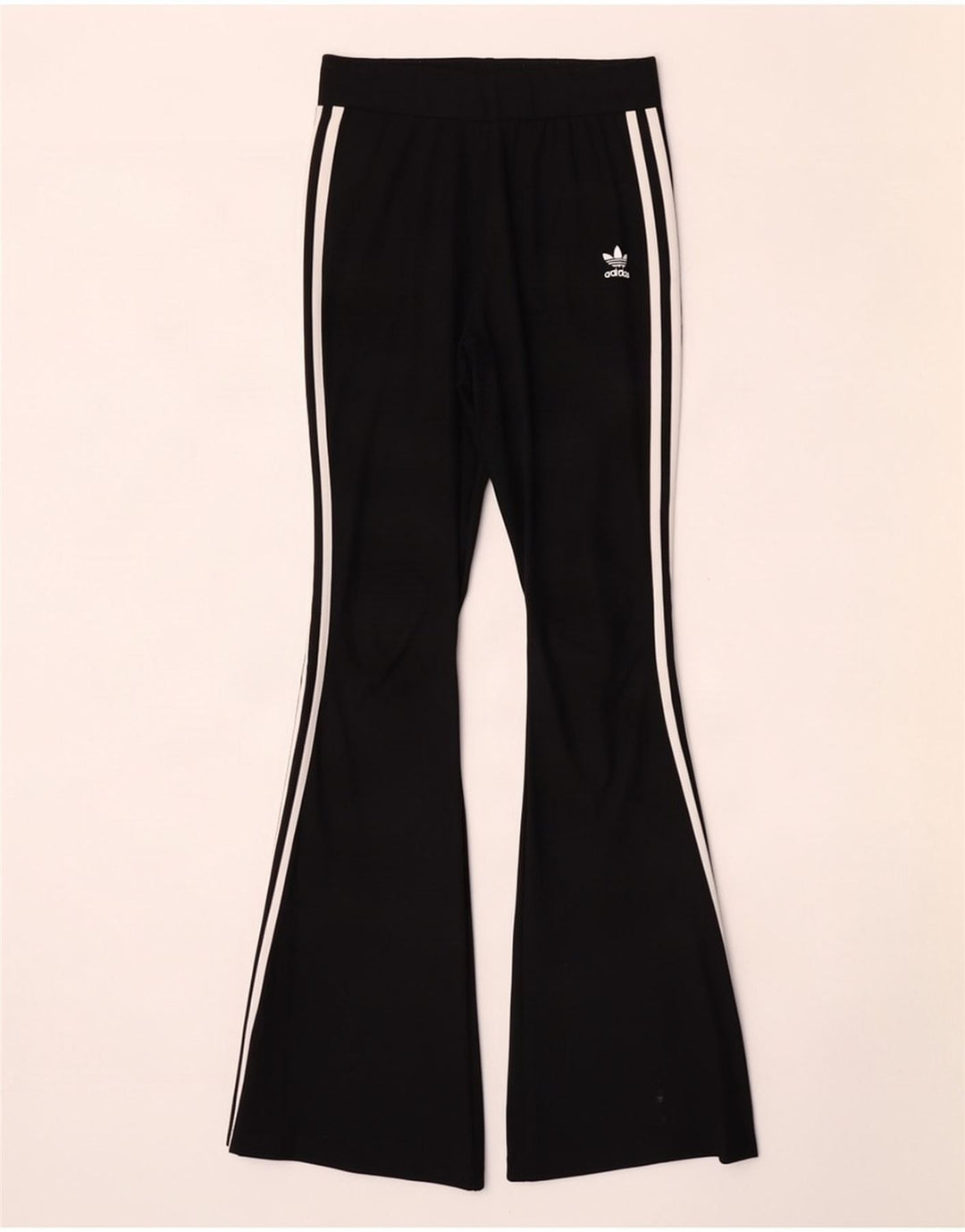 Adidas Dame Flare Træningsdragt Bukser UK 10 Small Black Polyester