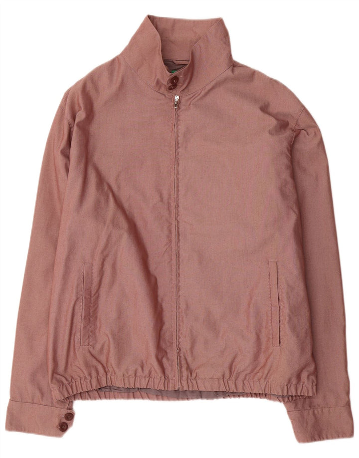 Benetton Herre Bomber Jacket UK 42 XL Brun Bomuld