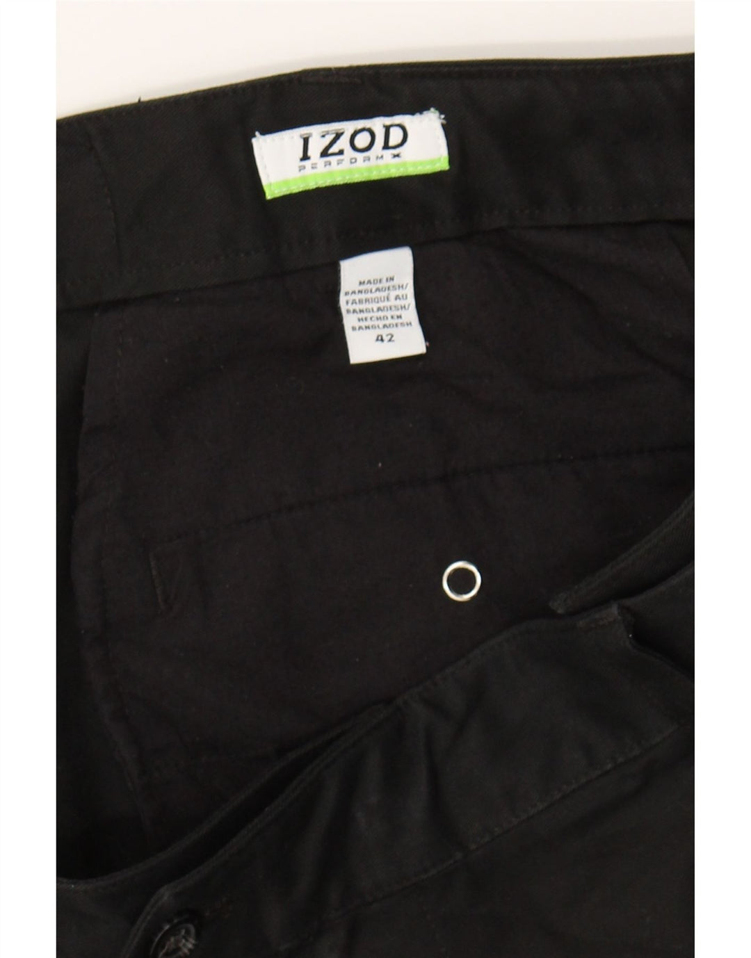 IZOD Mens Pegged Chino Shorts W42 2XL Black Polyester Vintage Izod and Second-Hand Izod from Messina Hembry 