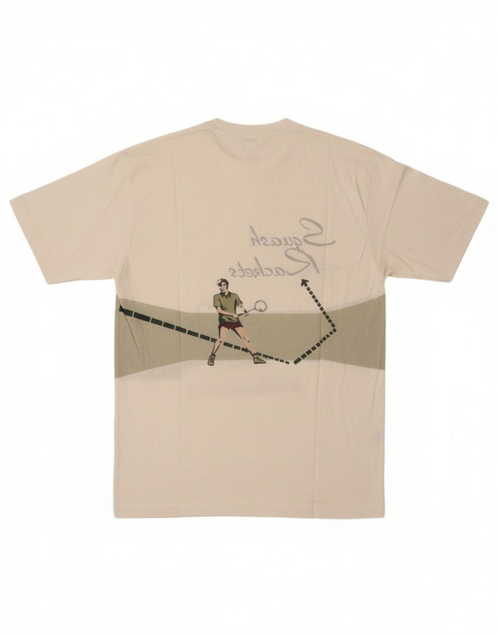 Cacharel Herre Grafisk T-Shirt Top Stor Hvid