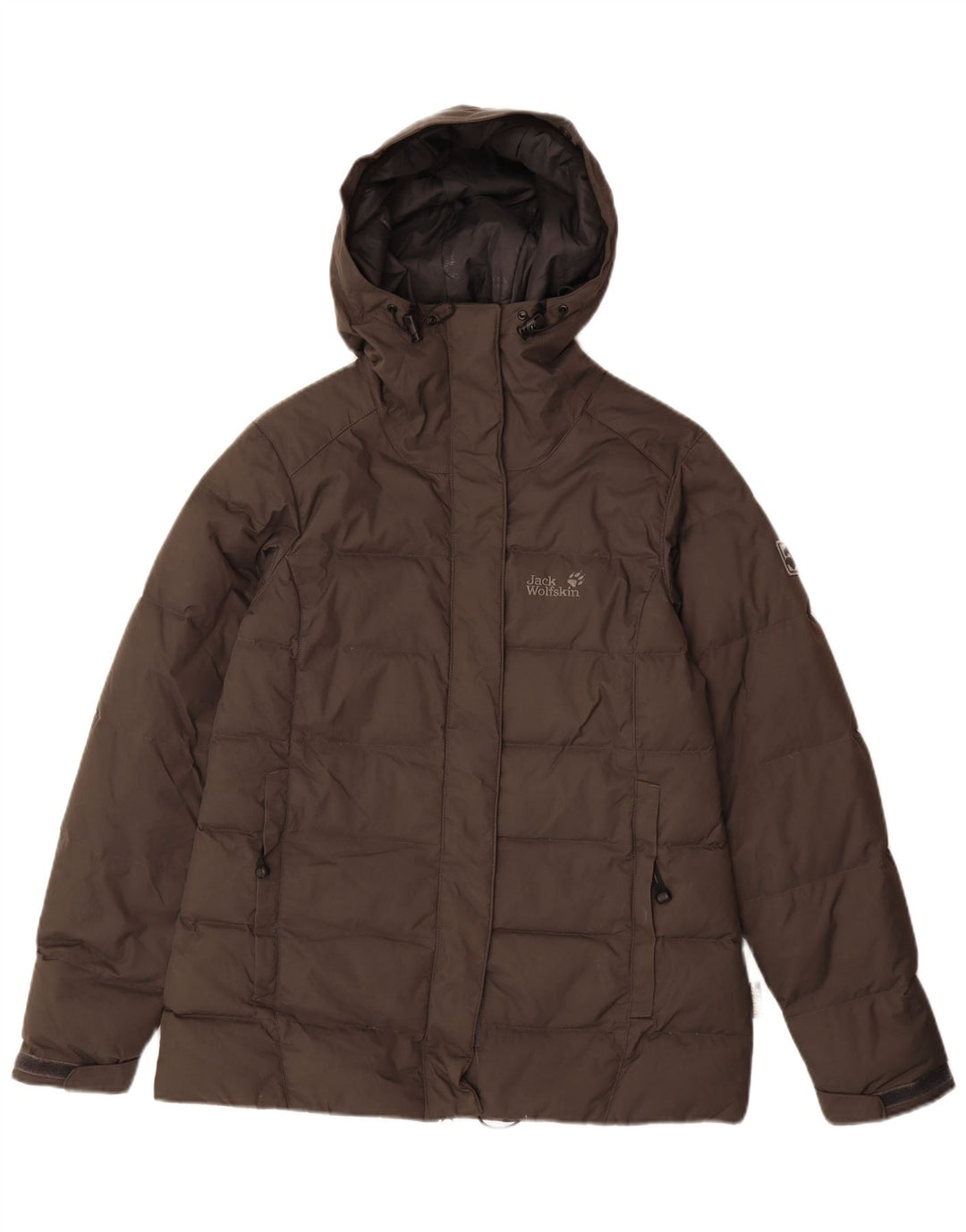 Jack Wolfskin, polstret hættejakke til kvinder UK 12/14 Medium brun polyamid