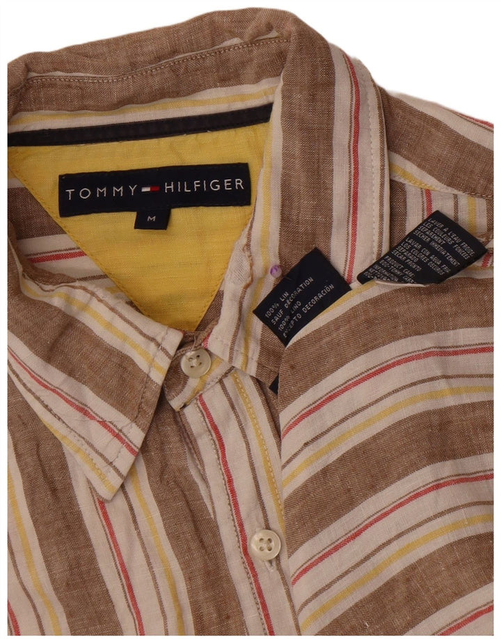 Tommy Hilfiger Herreskjorte Medium Beige Stribet hør