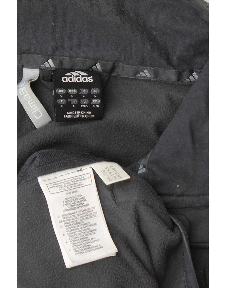Adidas Herre Fleecejakke UK 40 Stor Grå Polyester