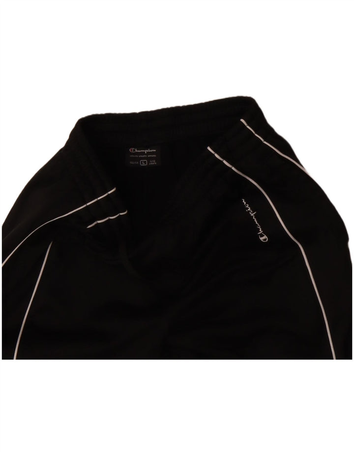 CHAMPION Boys Tracksuit Trousers 11-12 Years Large Black Polyester