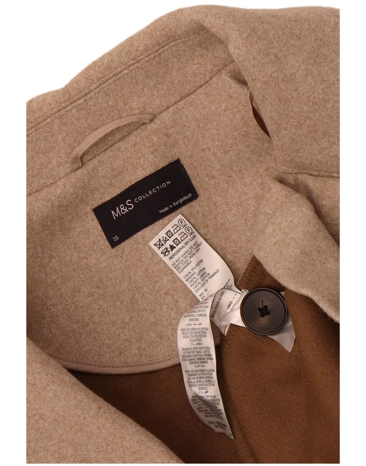 Marks & Spencer Dame Overfrakke UK 20 2XL Beige Polyester